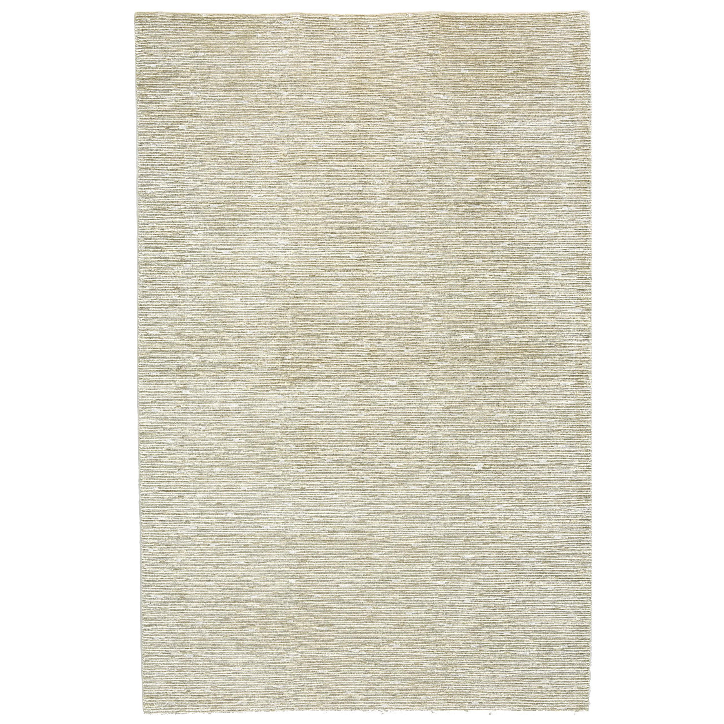 Luxury Modern Hand-Knotted Shimmer Beige 12x15 Rug For Sale