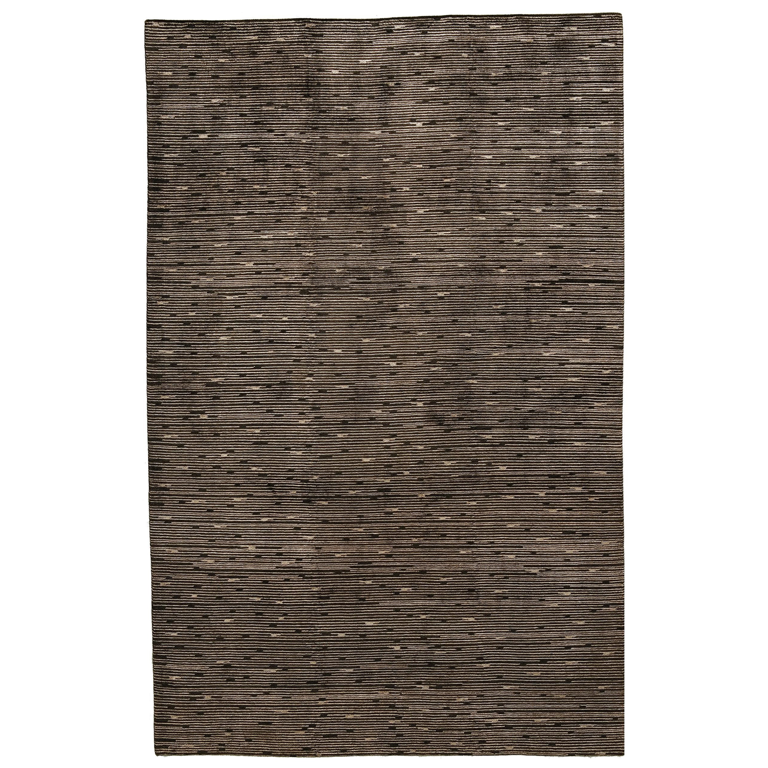 Luxury Modern Hand-Knotted Shimmer Chocolate 12x15 Rug For Sale