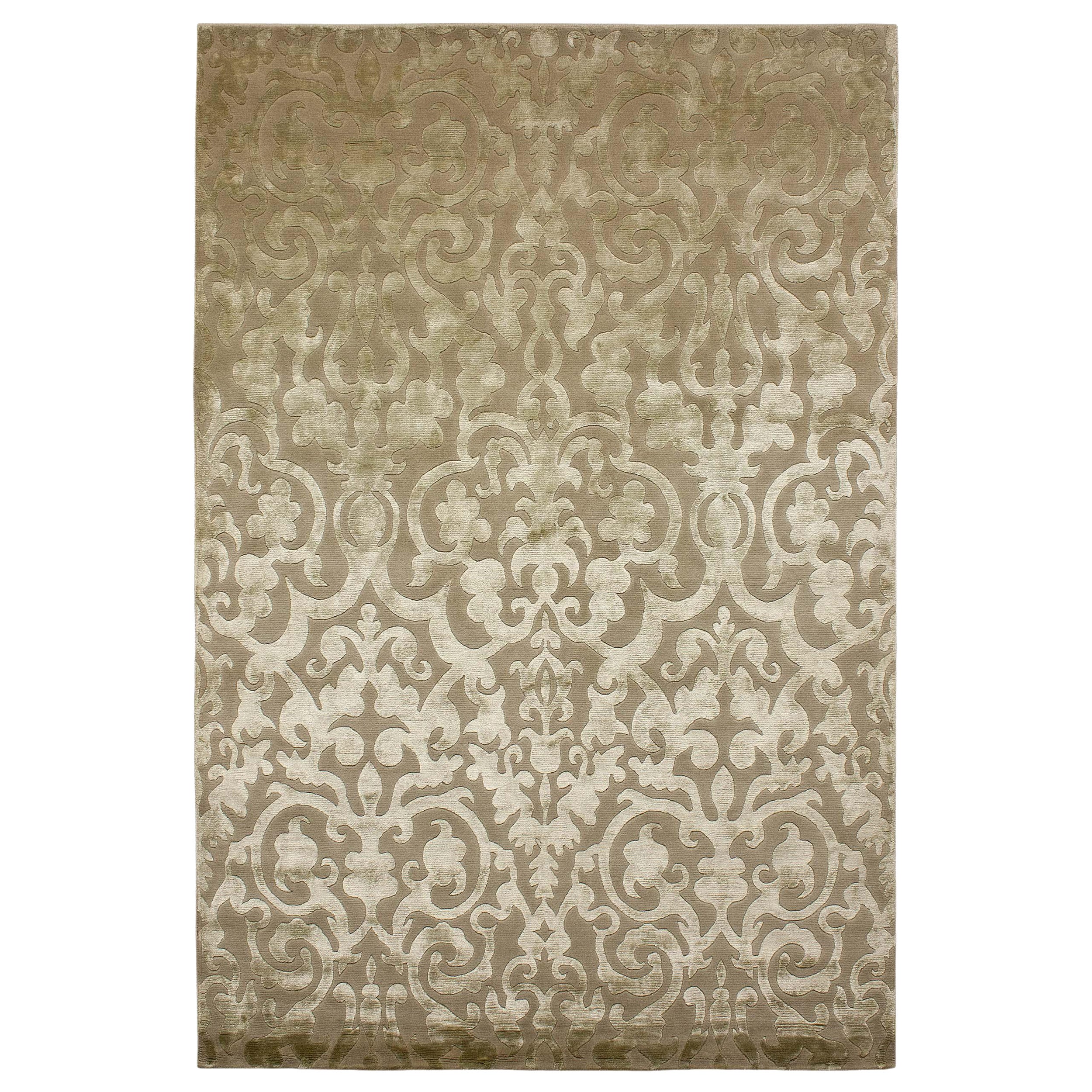 Luxury Modern Hand-Knotted Mojito Moss 10x14 Rug For Sale
