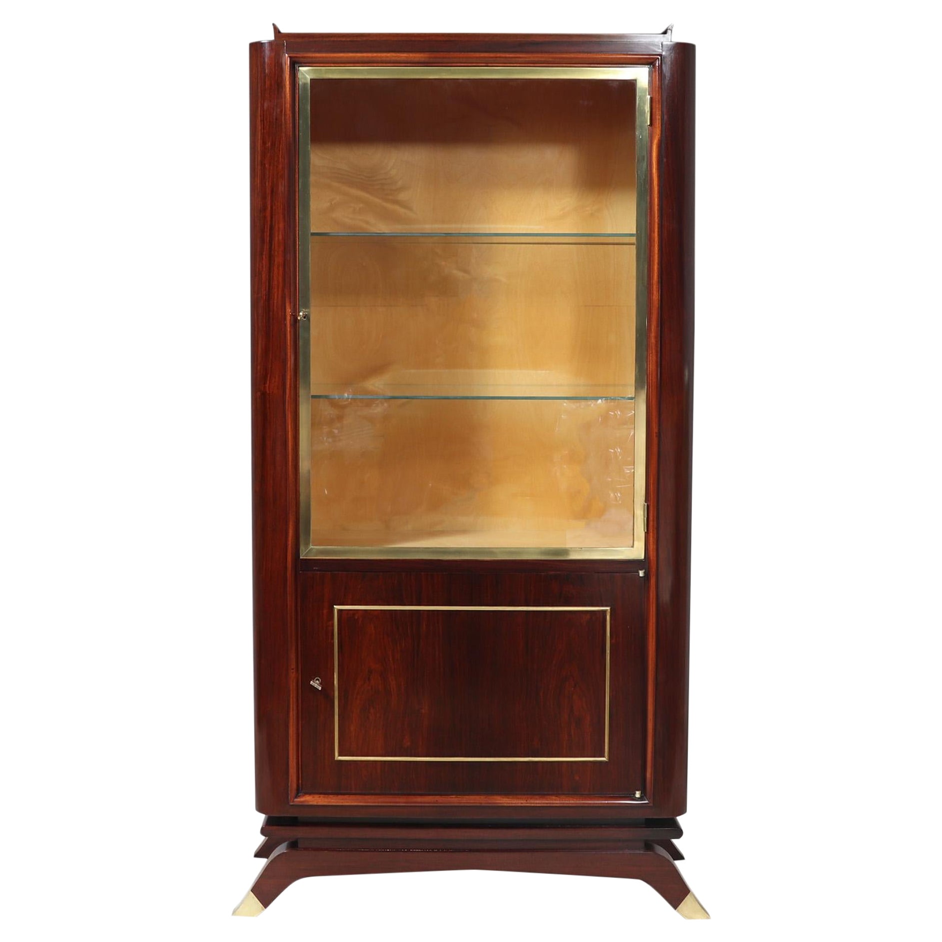 French Art Deco Display cabinet in Rosewood For Sale