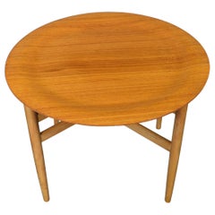 Vintage Fritz Hansen Style Folding Side Table in Teak