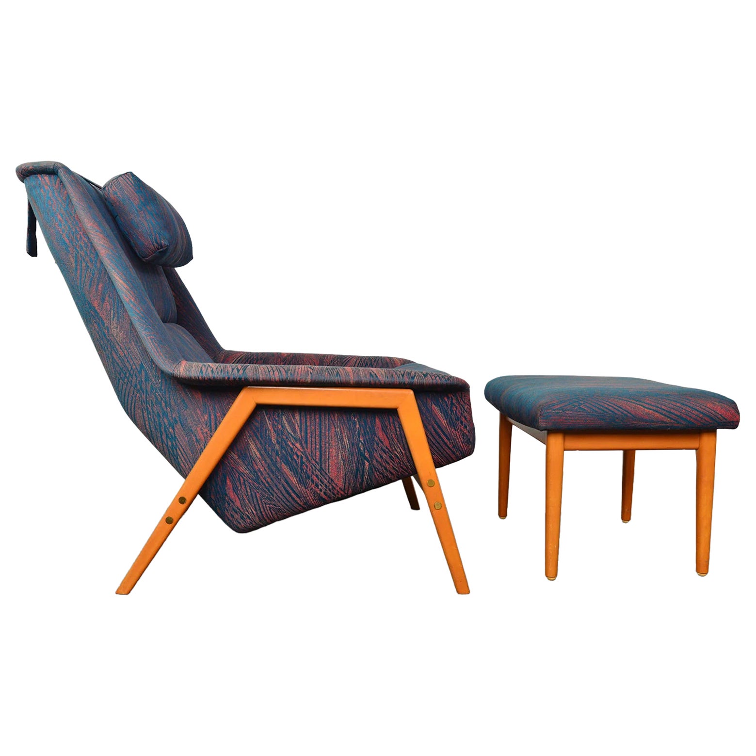 "Profil" Lounge Chair + Ottoman by Folke Ohlsson For Sale