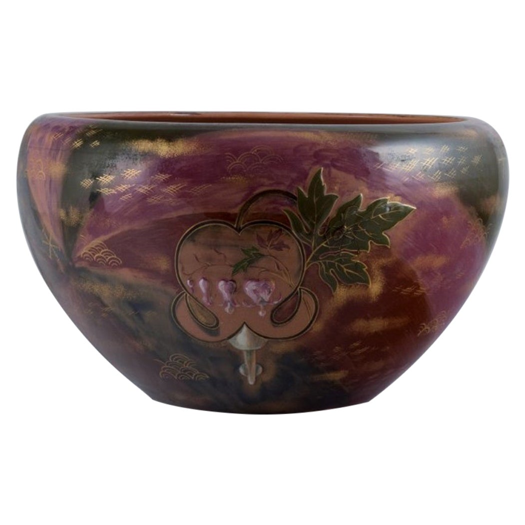 Emile Gallé. French artist and designer. Colossal Art Nouveau ceramic vase For Sale
