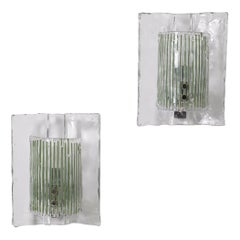 Used Pair of glass wall sconces by Carlo Nason