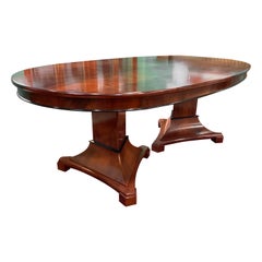 1990s Vintage Biedermeier Oval Dining Table