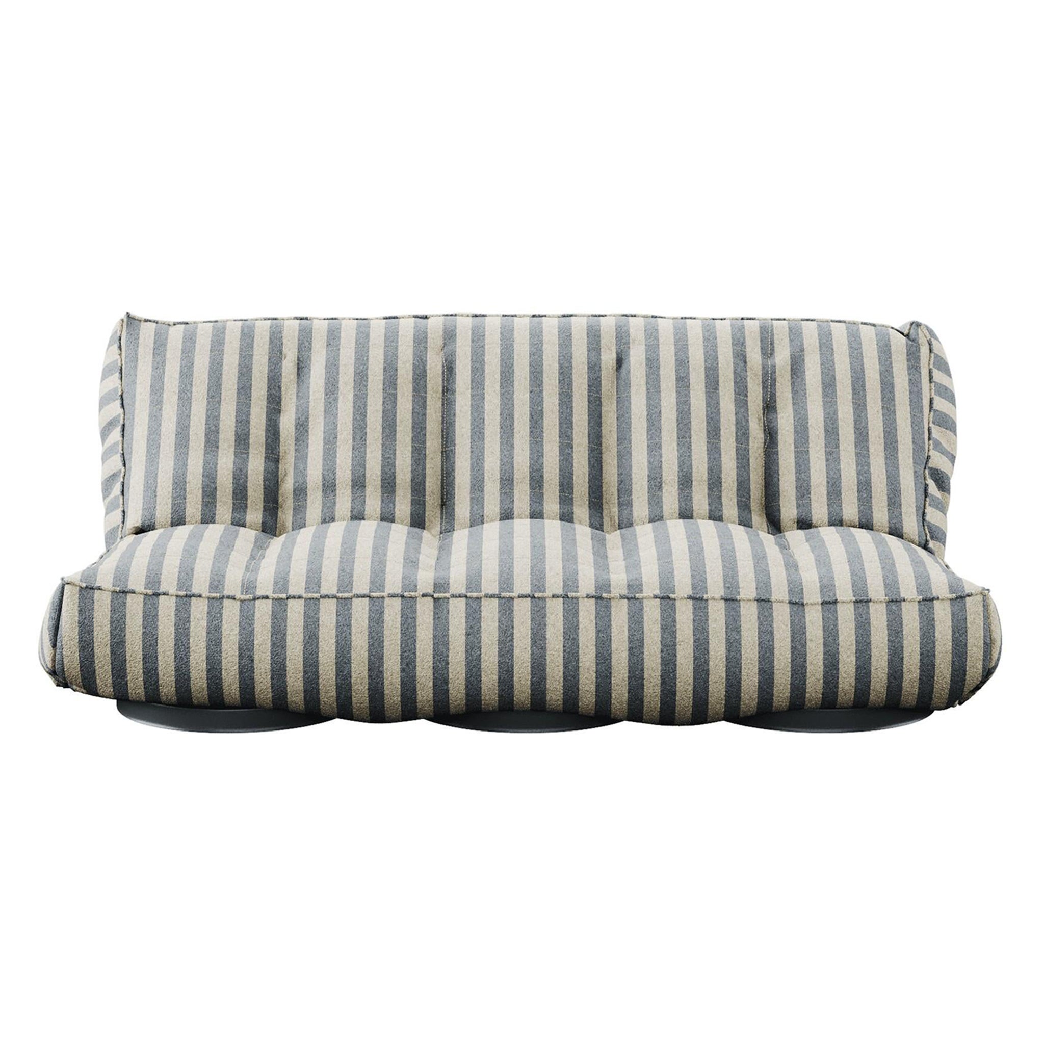 Modern Outdoor Sofa Folding Daybed Upholstered in Outdoor Blue Striped Fabric For Sale