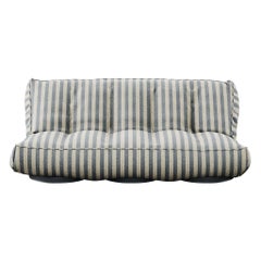 Canapé d'extérieur pliant tapissé d'un tissu rayé bleu d'extérieur
