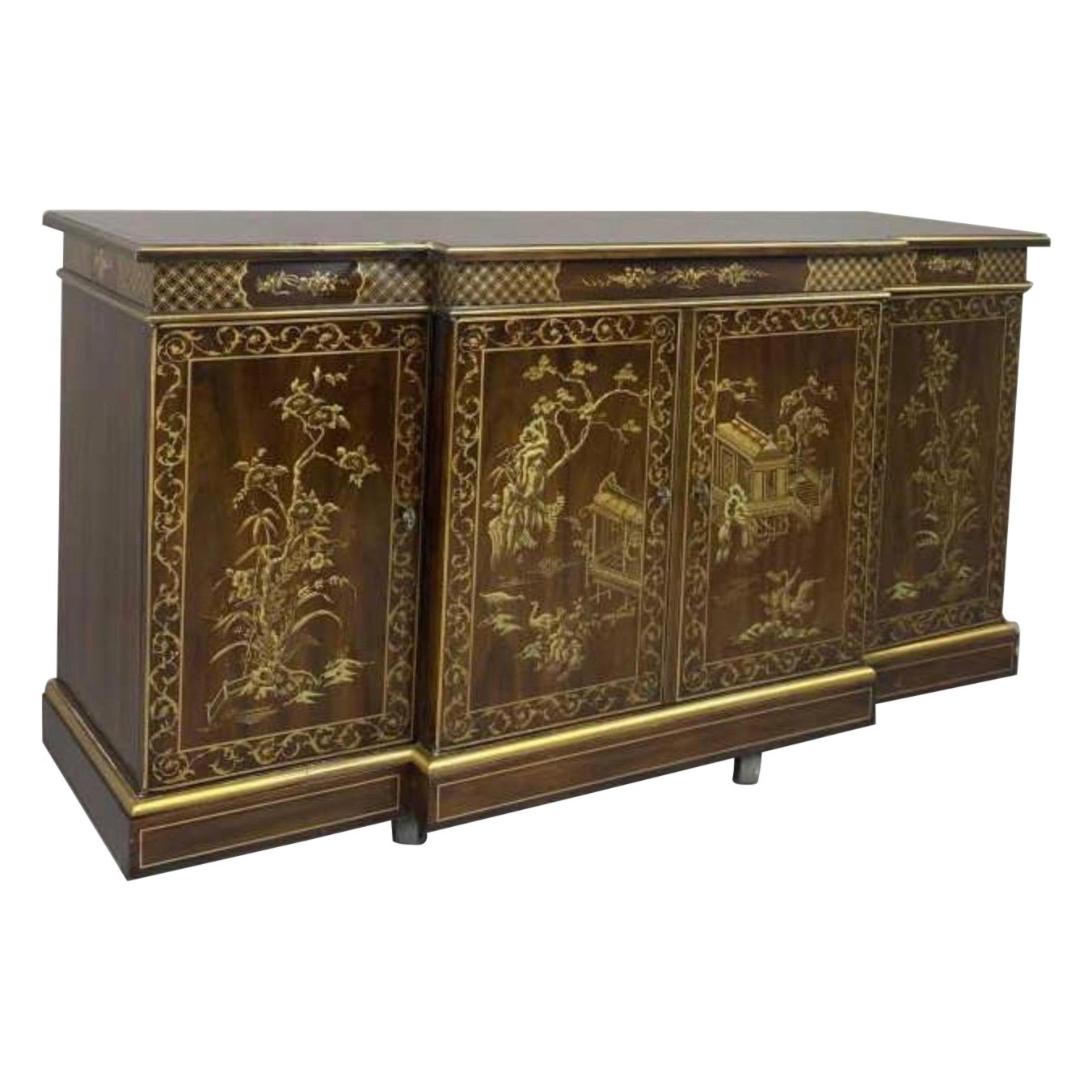 1970s Vintage Drexel Heritage Chinoiserie Credenza For Sale