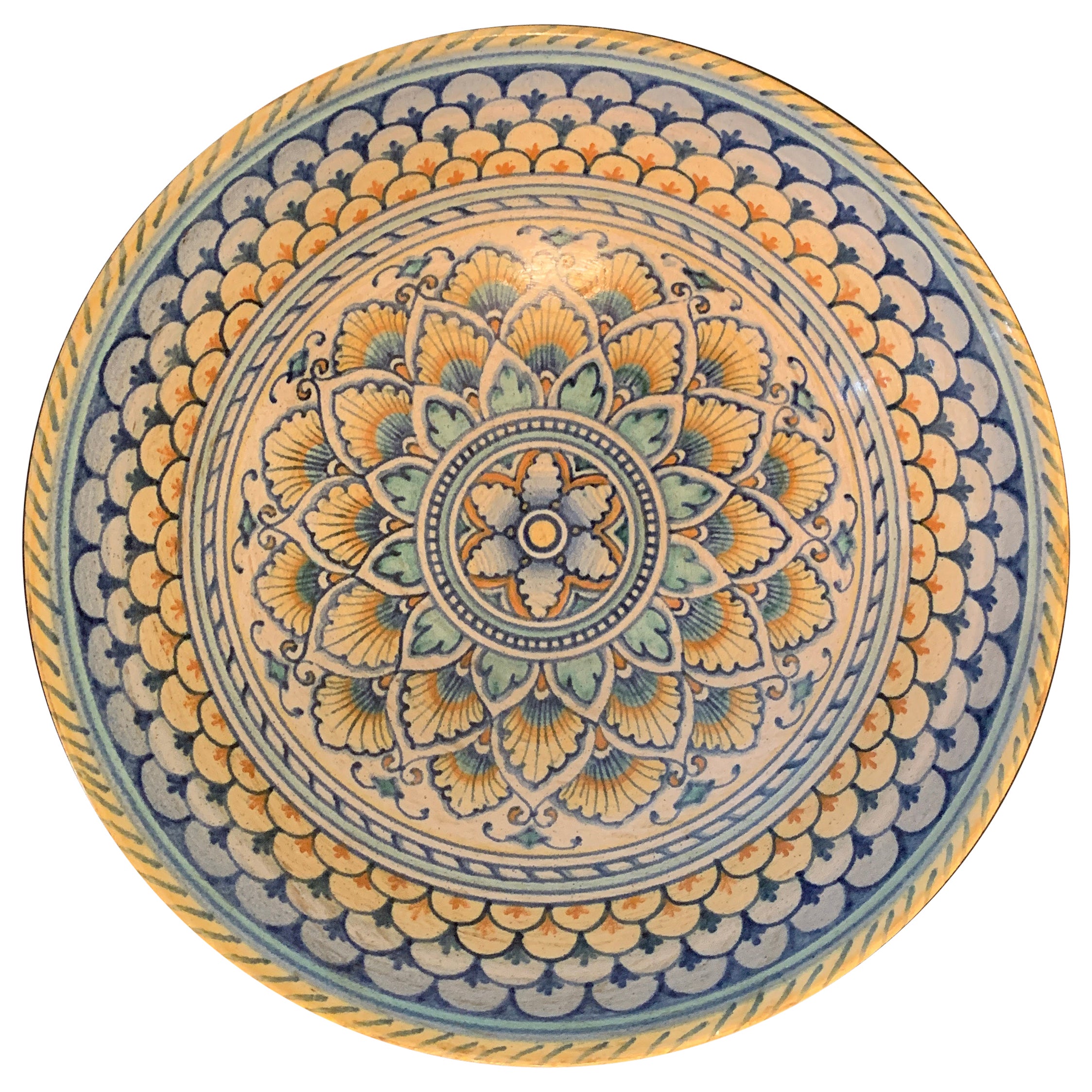 Italian Provincial Deruta Hand Painted Faience Pottery Bowl
