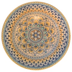 Retro Italian Provincial Deruta Hand Painted Faience Pottery Bowl