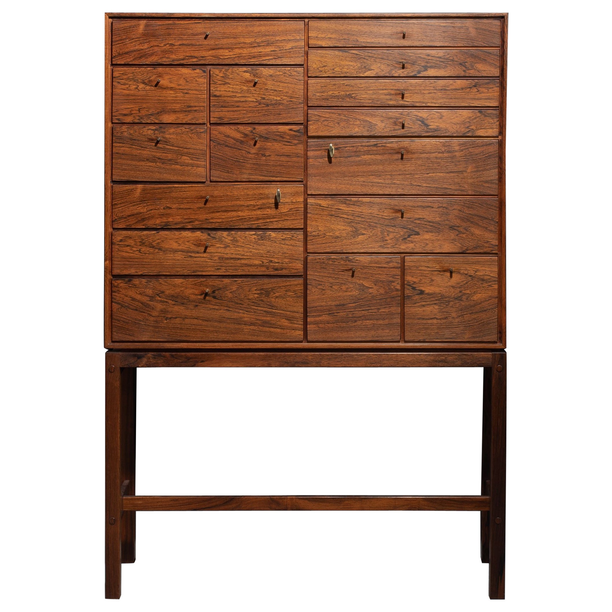 Fredericia Mobelfabrik Rosewood Cabinet with 16 Drawers For Sale