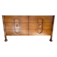 Vintage Custom-made Mid-Century Style Six Drawer Wood Dresser