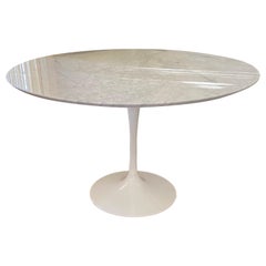 Saarinen Style Tulip Table With Carrera Marble Top