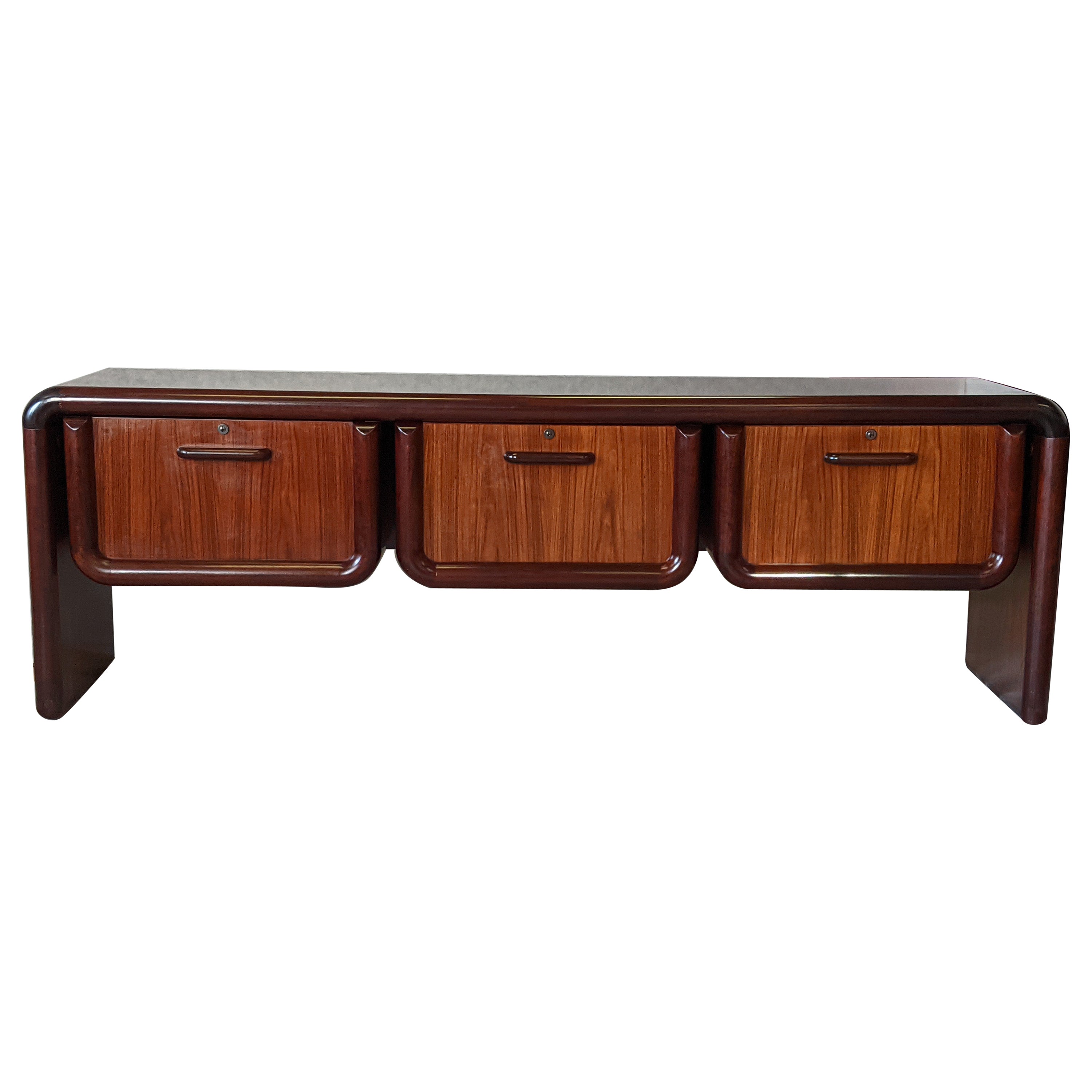 1970s Danish Modern Dyrlund Supreme Credenza in Rosewood For Sale