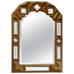 Grand miroir Tramp Art de la fin du XIXe siècle