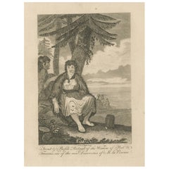 Antique Dual Portraiture of a Woman from Port Francais, 1807