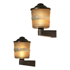 Large pair of Perzel art deco bronze sconces from the 30's