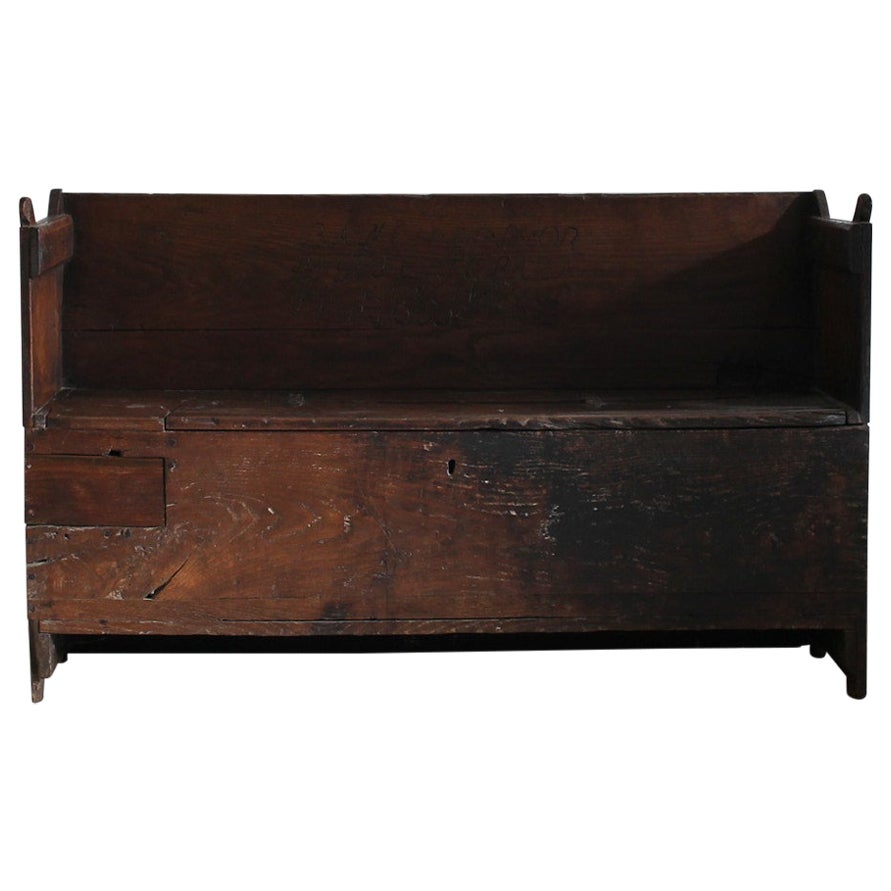 Primitive Early 19Th C. Catalan Bench  Wabi Sabi For Sale