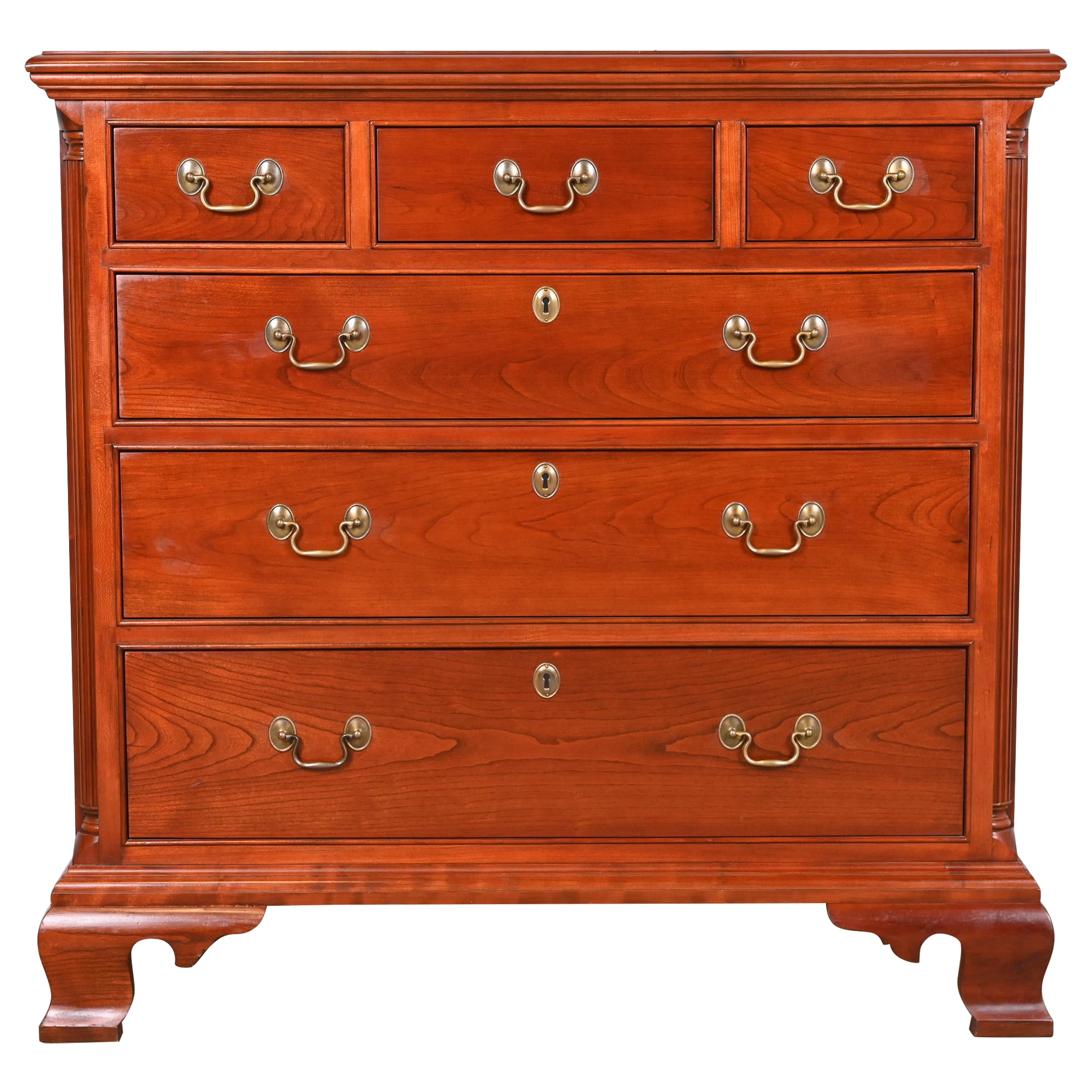 Stickley Georgian Solid Cherry Wood Six-Drawer Chest of Drawers