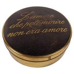 Italian Retro Tin Box decorated with an aphorism about love of B. Auerbach