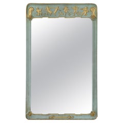 Antique A Swedish Grace Painted and Gilded Pewter Mirror, Circa 1920s