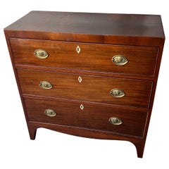 19th century English Regency Period 13” deep inlaid bedside chest 