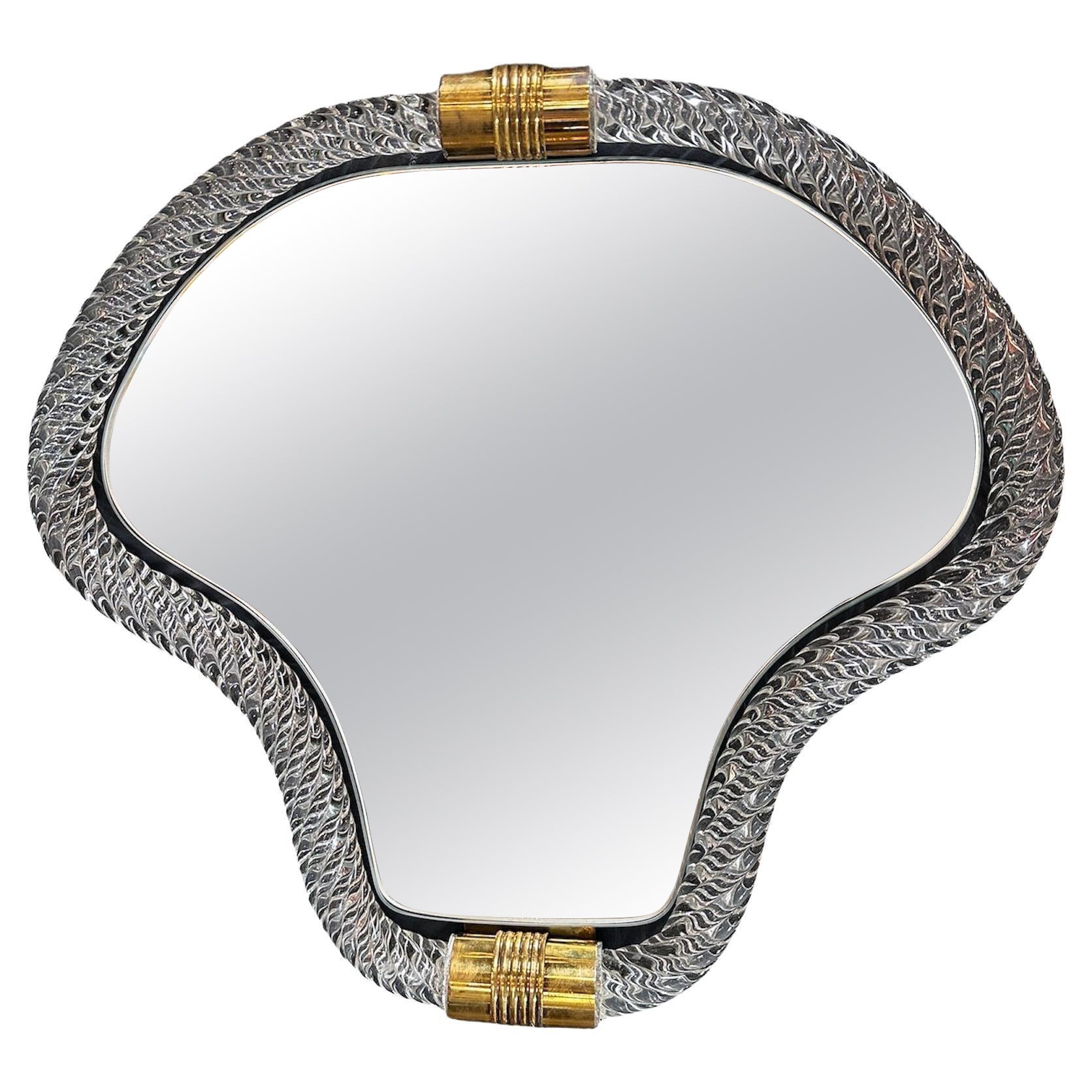 Vintage Italian Curvilinear Murano Wall Mirror 1940s For Sale