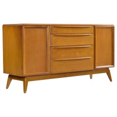 Used Restored Solid Maple Heywood Wakefield Wheat Credenza Buffet