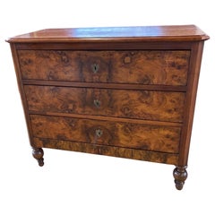 19th Century Italian Carlo X Walnut Commode