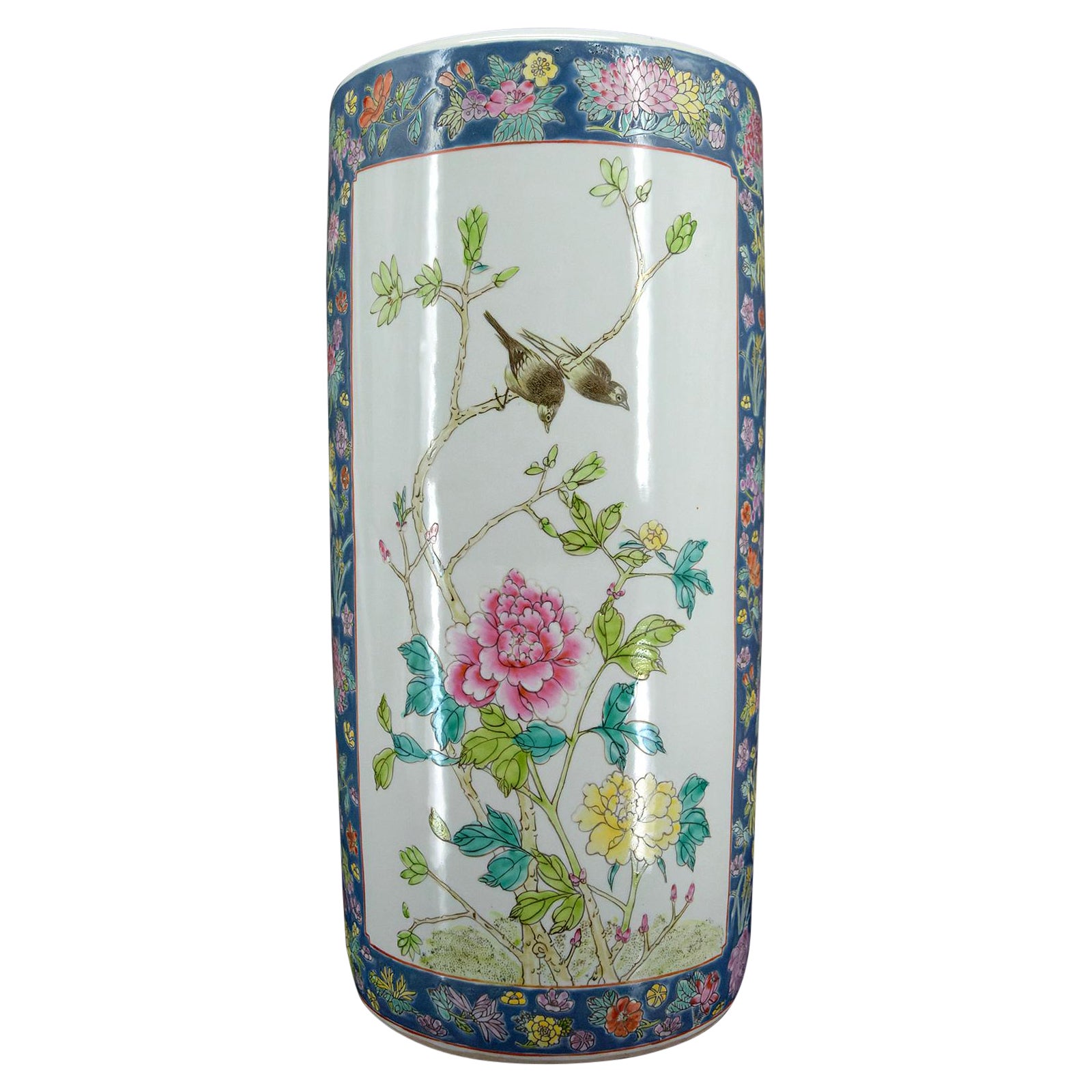 Important roller vase, umbrella/cane holder, China, Quing, Early 20th century For Sale