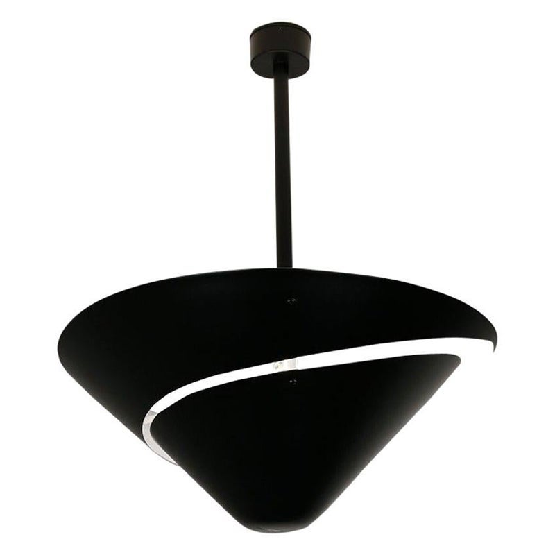Serge Mouille Mid-Century Modern Black Small Snail Ceiling Wall Lamp For Sale