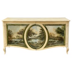 20th-C. French Hand Painted Cabinet / Server / Buffet/ Sideboard By Grange 