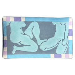 Art platter depicting two nudes, 20th century