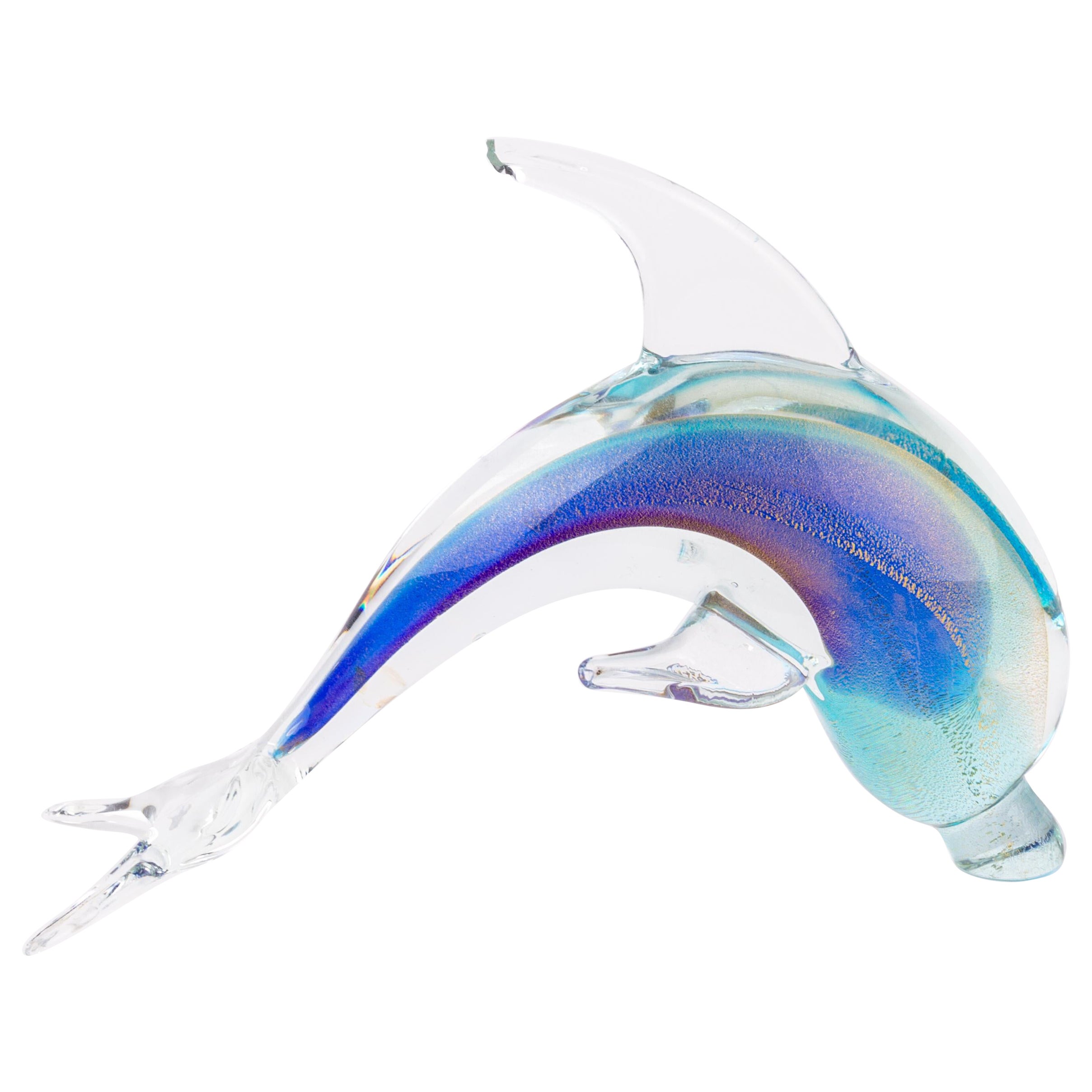 Murano Venetian Glass Sculpture Dolphin