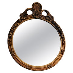Antique Mirror in Hand-Carved Guilded Wooden Frame
