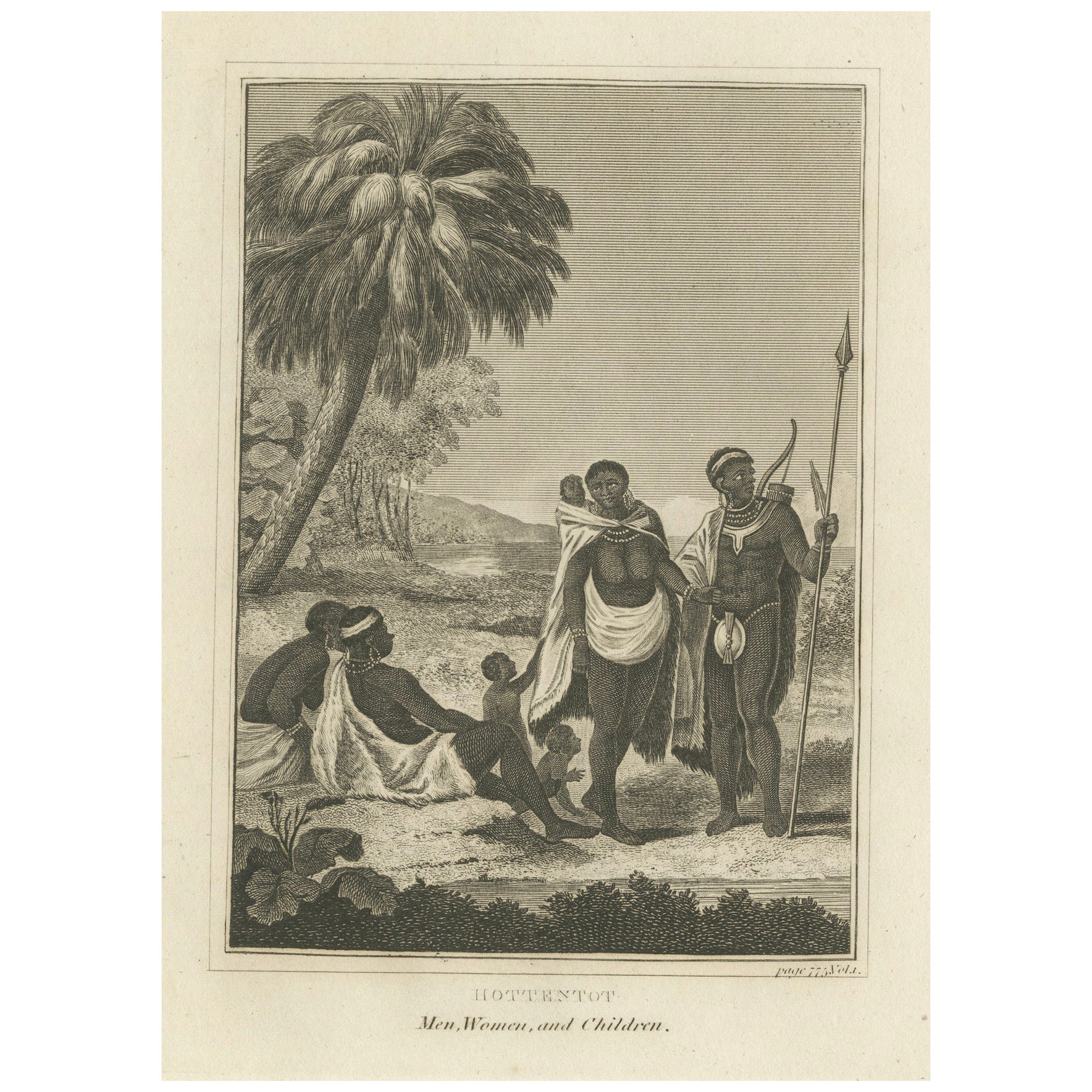 The Khoikhoi of Southwestern Africa, Original Engraving of circa 1801 For Sale