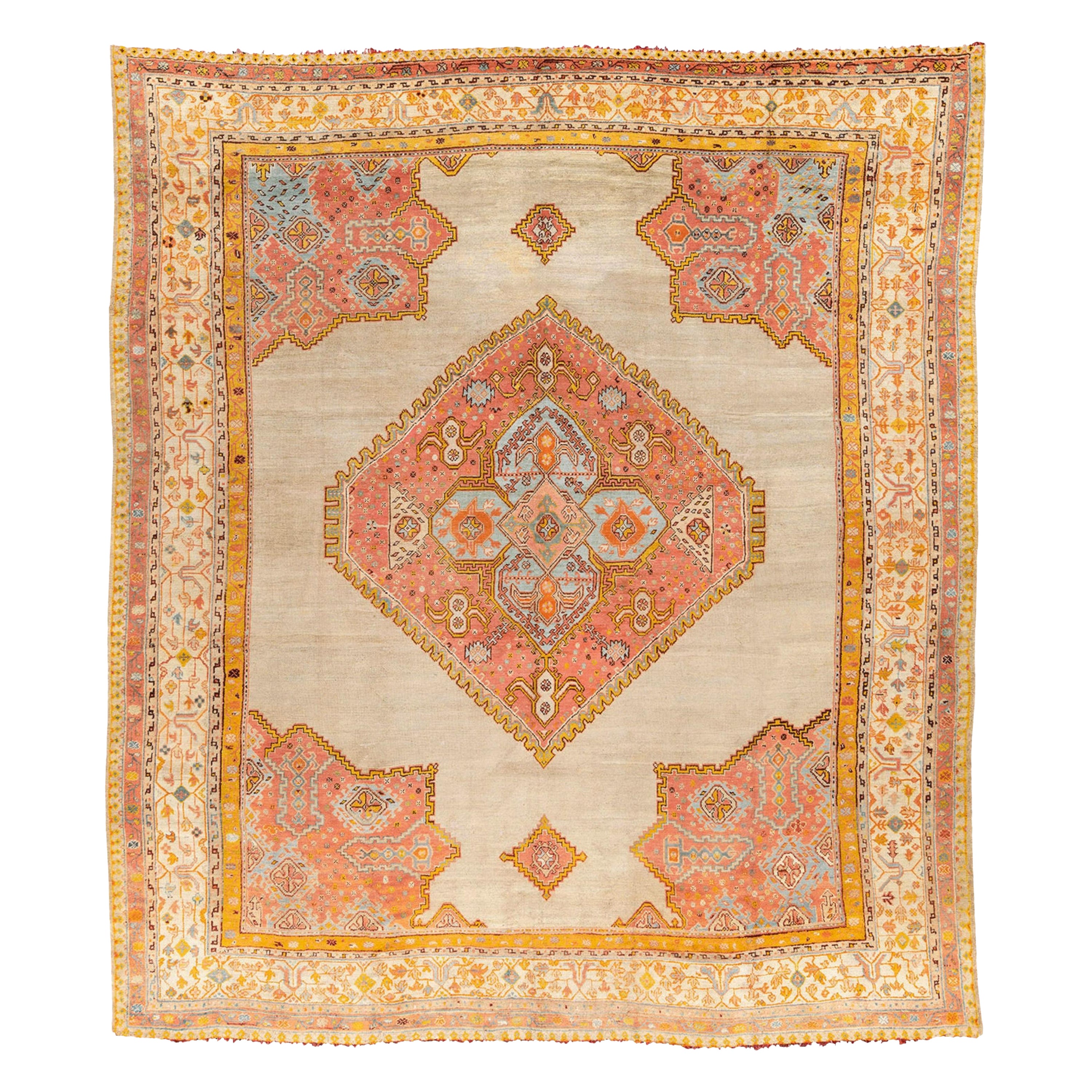 Antique Ushak Carpet - Large West Anatolia Ushak Rug Circa 1800’s, Antique Rug For Sale