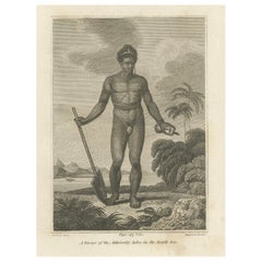 Gravure d'un Savage des îles de l'amiralté dans l'archipelago de Bismarck, 1801