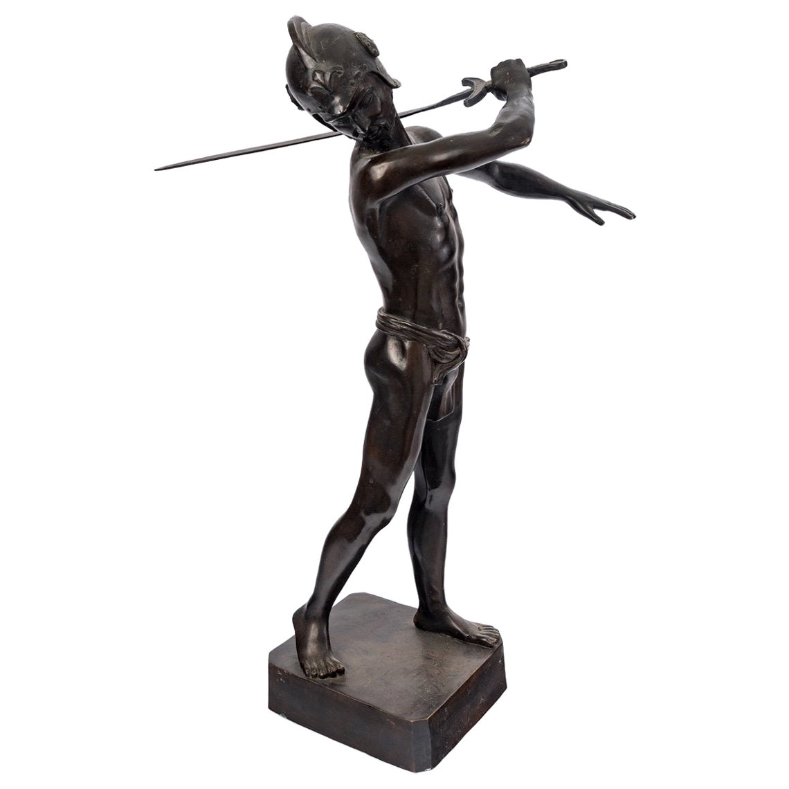 Gladiator In Bronze - Brown Patina - Attributed To émile Louis Picault - 19th For Sale