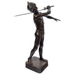 Retro Gladiator In Bronze - Brown Patina - Attributed To émile Louis Picault - 19th