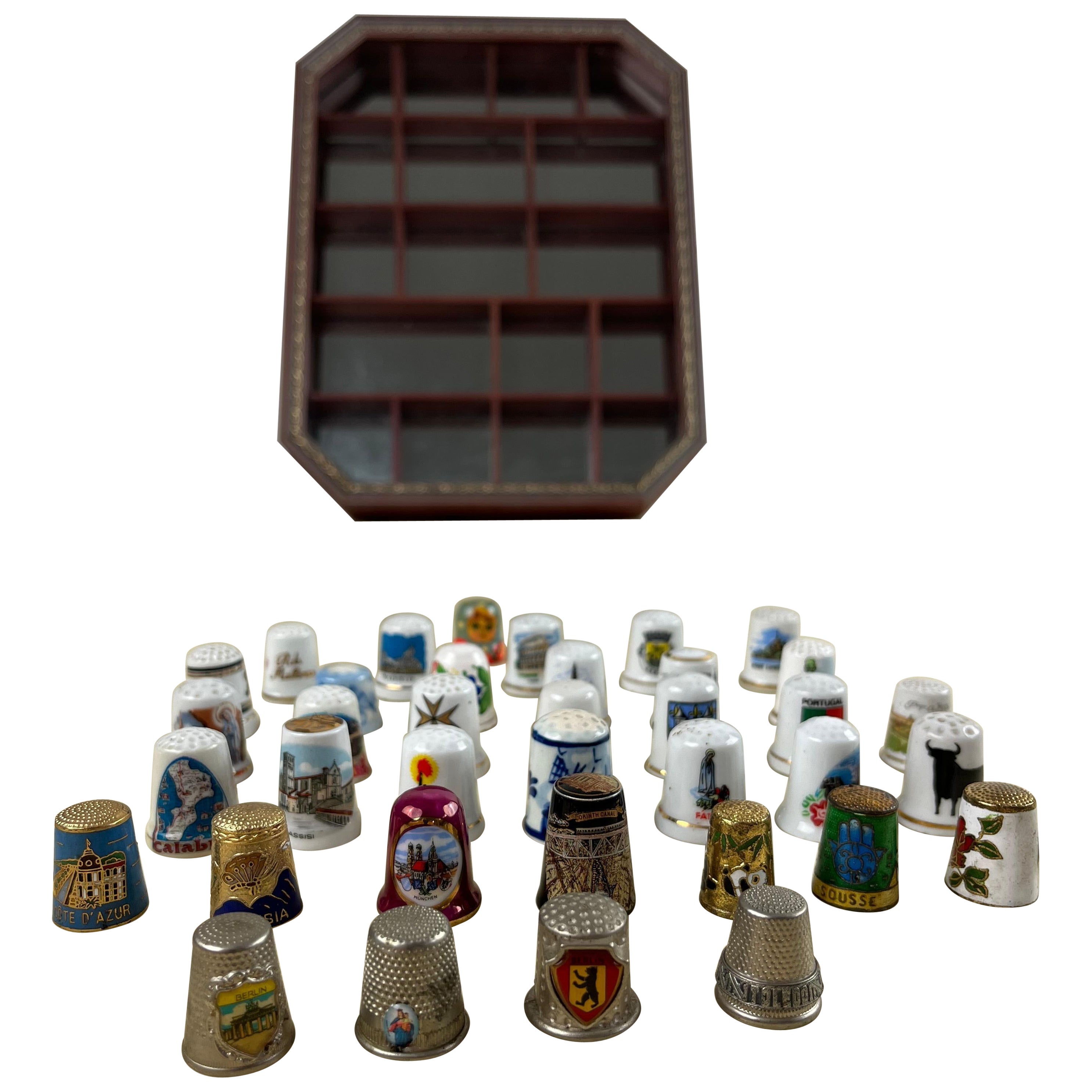 Notice Board with 37 Collectible Thimbles For Sale