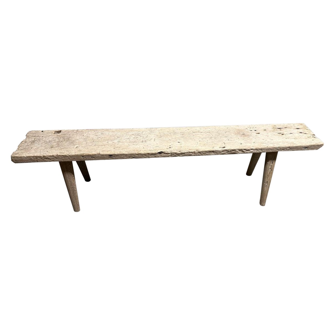 Banc ancien en bois de teck Wabi Sabi Andrianna Shamaris