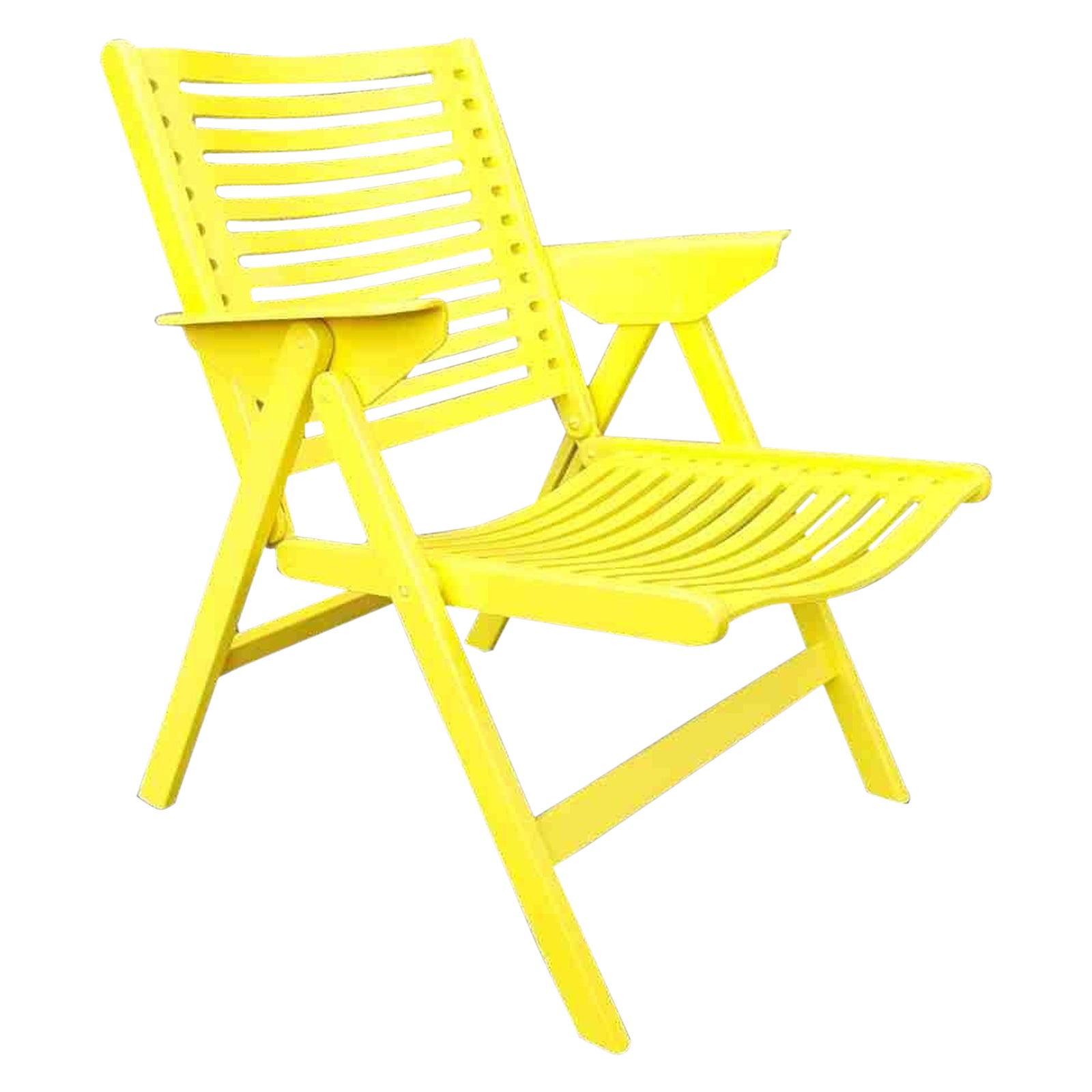 Mid Century Yellow Folding Lounge Armchair, Model Rex, Design by Niko Kralj, 60s For Sale