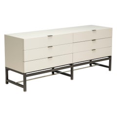 Vintage Rodolfo Dordoni for Minotti White Lacquer Harvey Chest of Drawers