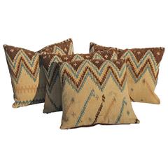 19th Century Navajo Indian Weaving Geometric Pillows