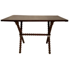 Antique 1900 English Bobbin Table