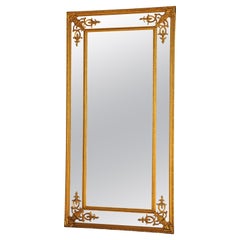 Italian Overmantel Giltwood and Gesso Wall Mirror With Marginal Plates