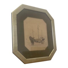 Vintage Nautical Signed and Framed Print Traveling Barge