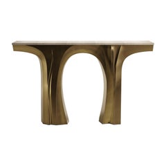Shagreen Console with Bronze Patina Brass Details by R&Y Augousti
