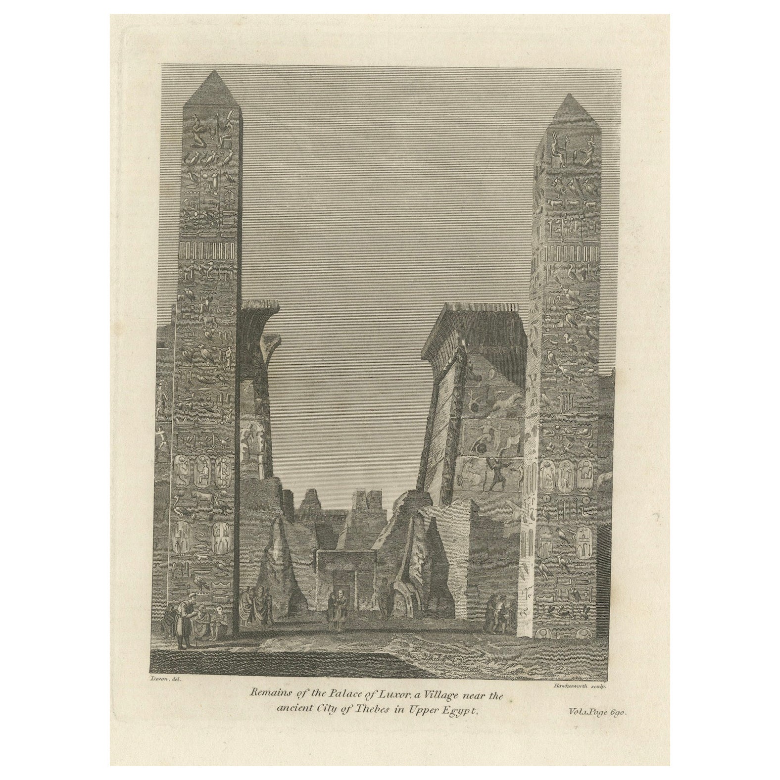 Echoes of Thebes: The Luxor Palace Ruins in Upper Egypt, 1801 For Sale